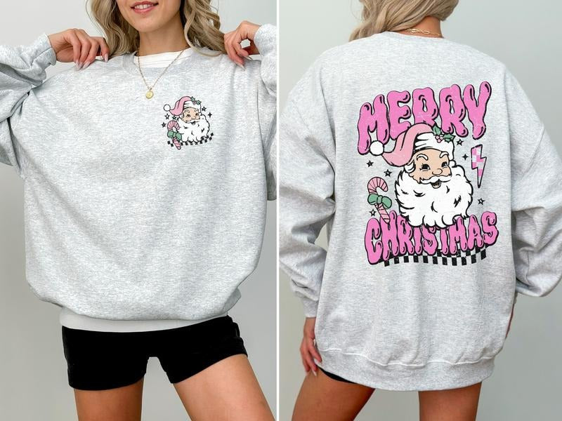 Santa Claus & Merry Christmas Sweatshirt T-Shirts, Hoodie | TeeBloomCo.com