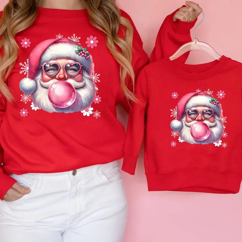 Santa Claus Sweatshirt, Merry Christmas Sweatshirt, Christmas Sweatshirt, Xmas Gift, Cute Winter Sweater, Retro Santa...