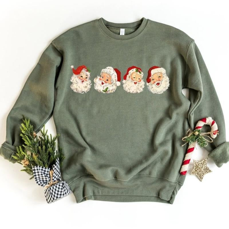 Santa Merry Christmas Sweatshirt, Vintage Santa Claus Graphic Tee, Xmas Women Men Gift, Classic Christmas Sweatshirt Hoodie
