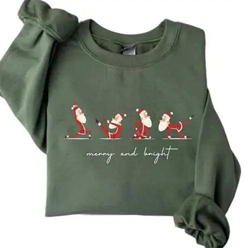 Santa Namaste Sweatshirt, Yoga Santa Claus Shirt, Yoga Christmas Sweater, Christmas Santa Crewneck, Gift For Yoga...