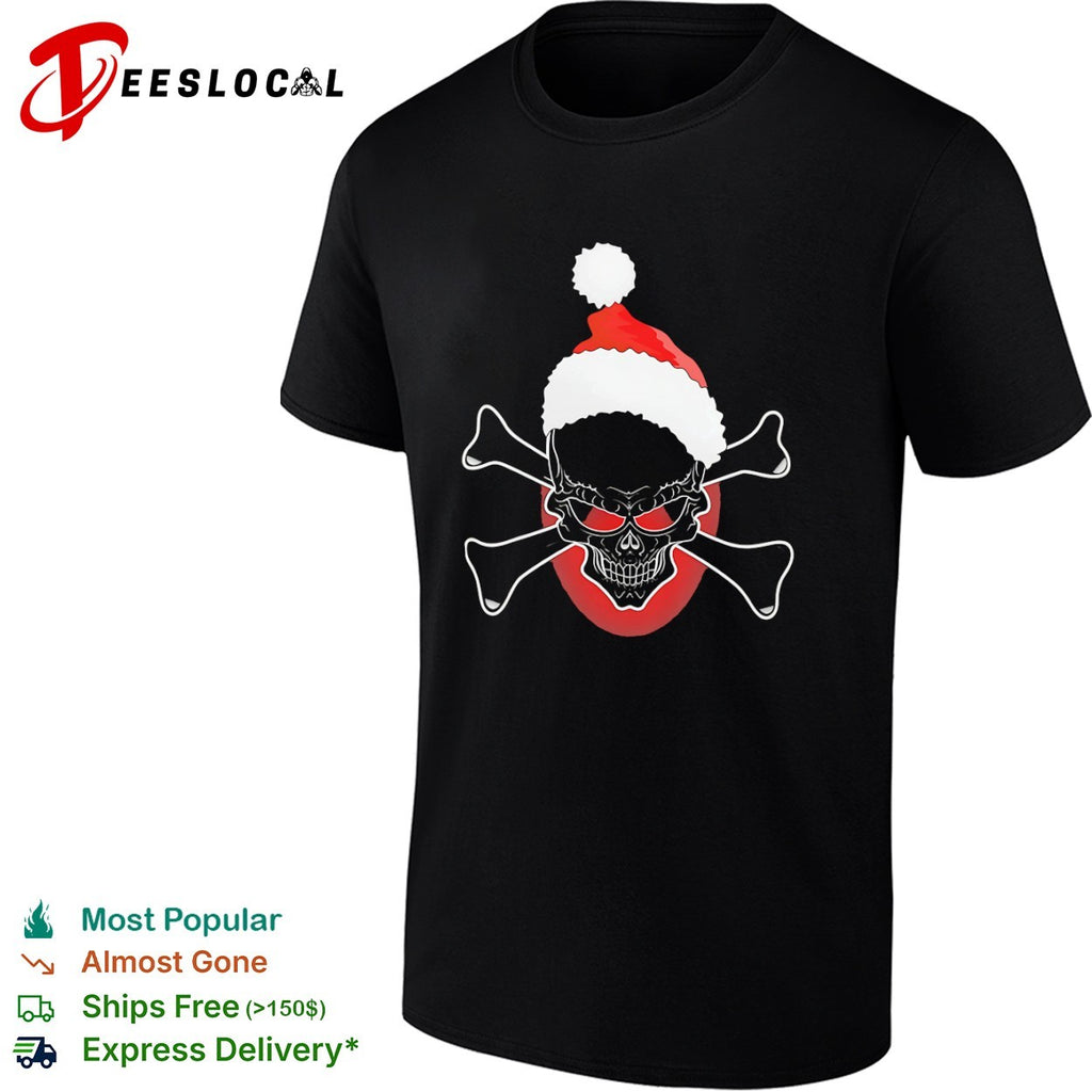 Santa Skull Crossbones Jolly Roger Festive Holiday Christmas Season shirt