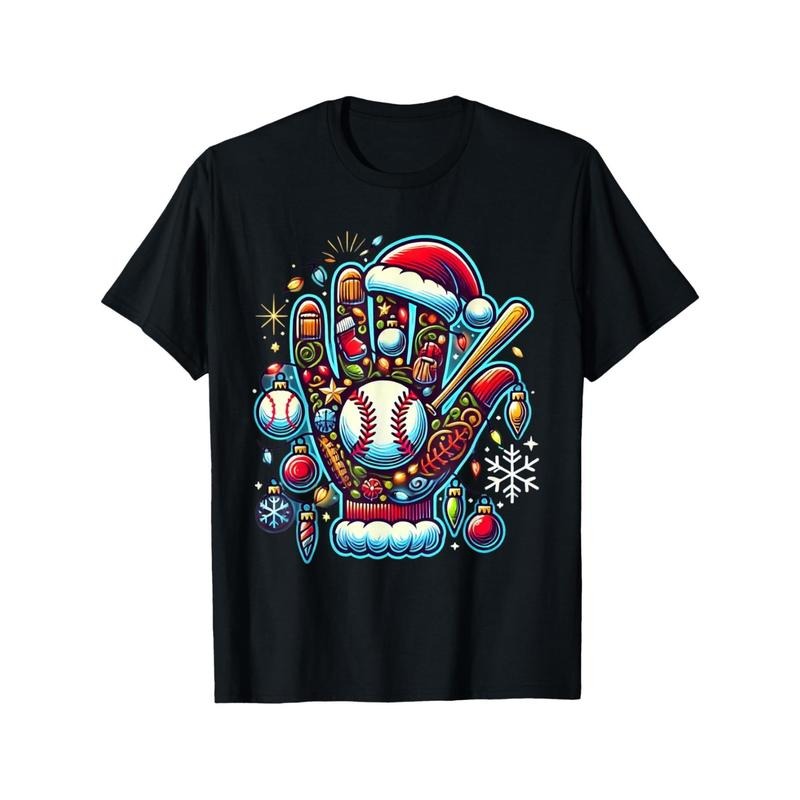 Santa Sports Design For Men Christmas Baseball Player T-Shirt made in usa Hoodie, Sweatshirt | TeeBloomCo.com