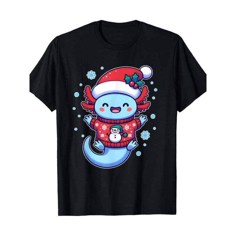 Santa axolotl Funny cute xmas funny christmas T-Shirt220g100%cotton made in usa T-Shirts, Hoodie, Sweatshirt | TeeBloomCo.com