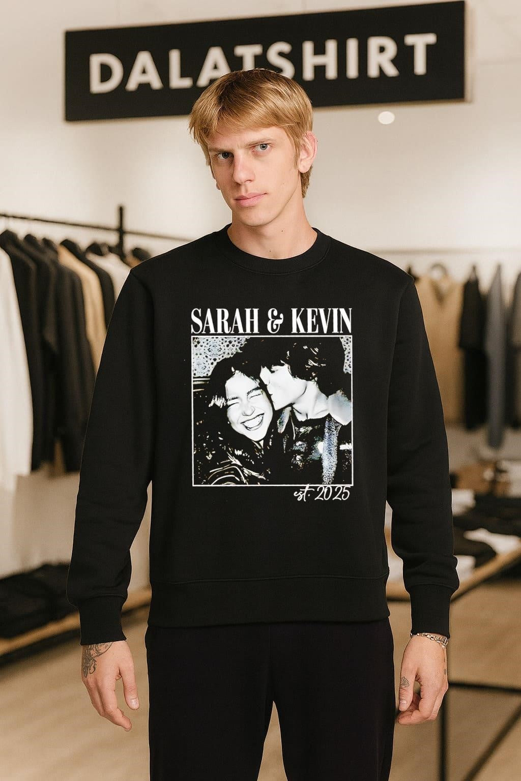 Sarah and Kevin Est 2025 Couple Photo shirt