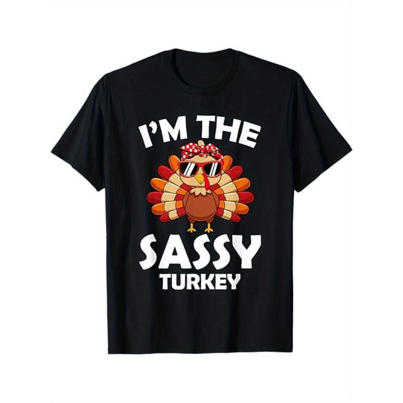 Sassy Turkey Family Group Matching Thanksgiving Party T-Shirt Halloween Thanksgiving Christmas Gifts for Men Women...