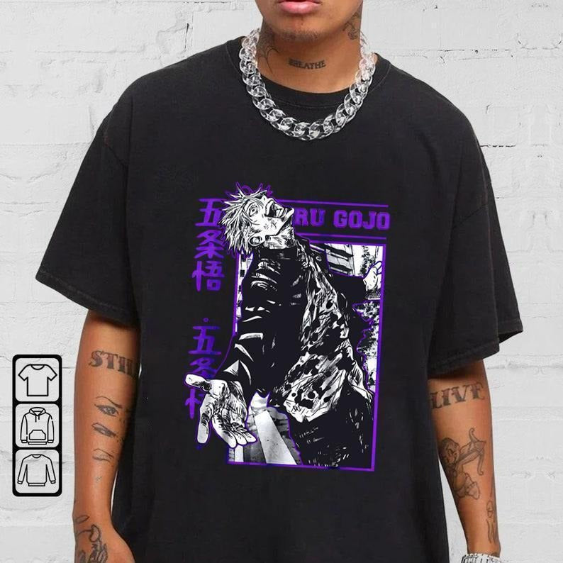 Satoru Gojo Jujutsu Kaisen Anime T-Shirt Menswear Top Hoodie, Sweatshirt | TeeBloomCo.com