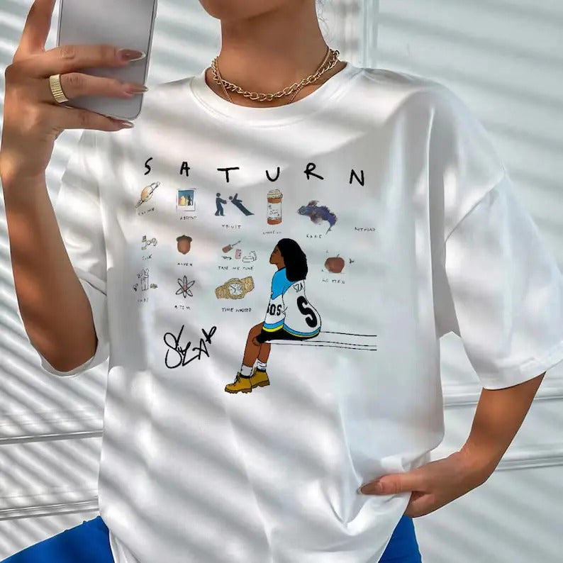 Saturn SZA Shirt, Saturn Shirt, Sza Lana Album Shirt, Singer SZA SOS Graphic Sweatshirts Unisex Shirt, Sza Merch, Gift...