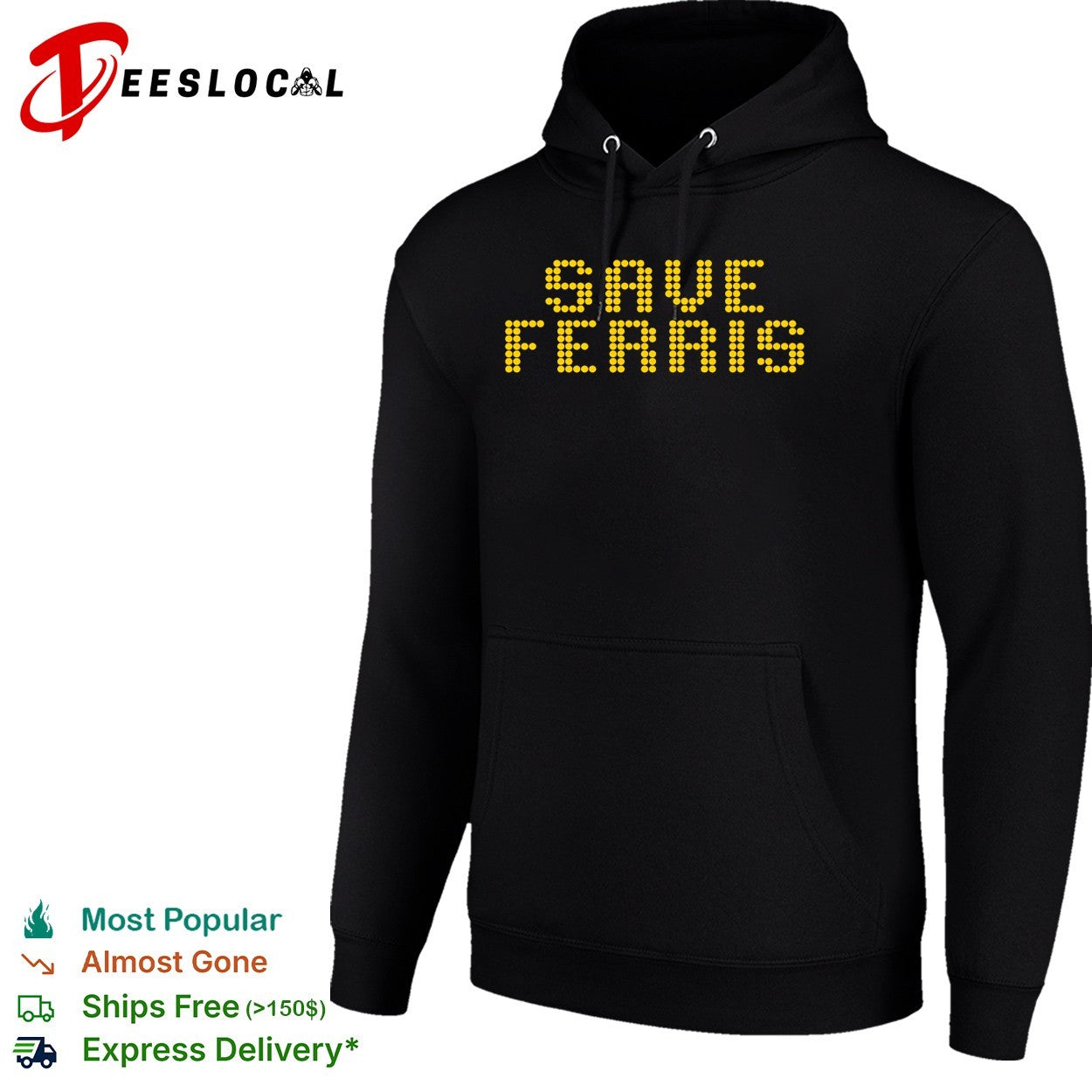 Save Ferris Ferris Buellers Day Off movie quote digital dot matrix design shirt