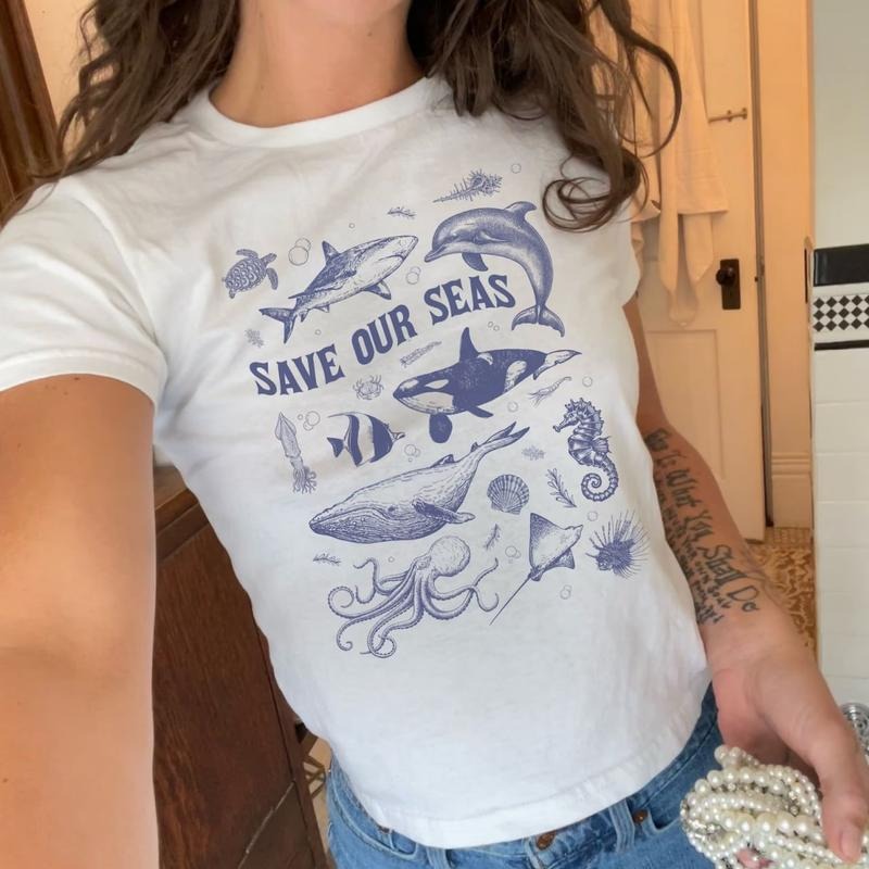 Save Our Seas Baby Tee, Sea Creatures Baby Tee, Ocean Graphic T-Shirt Hoodie, Sweatshirt | TeeBloomCo.com