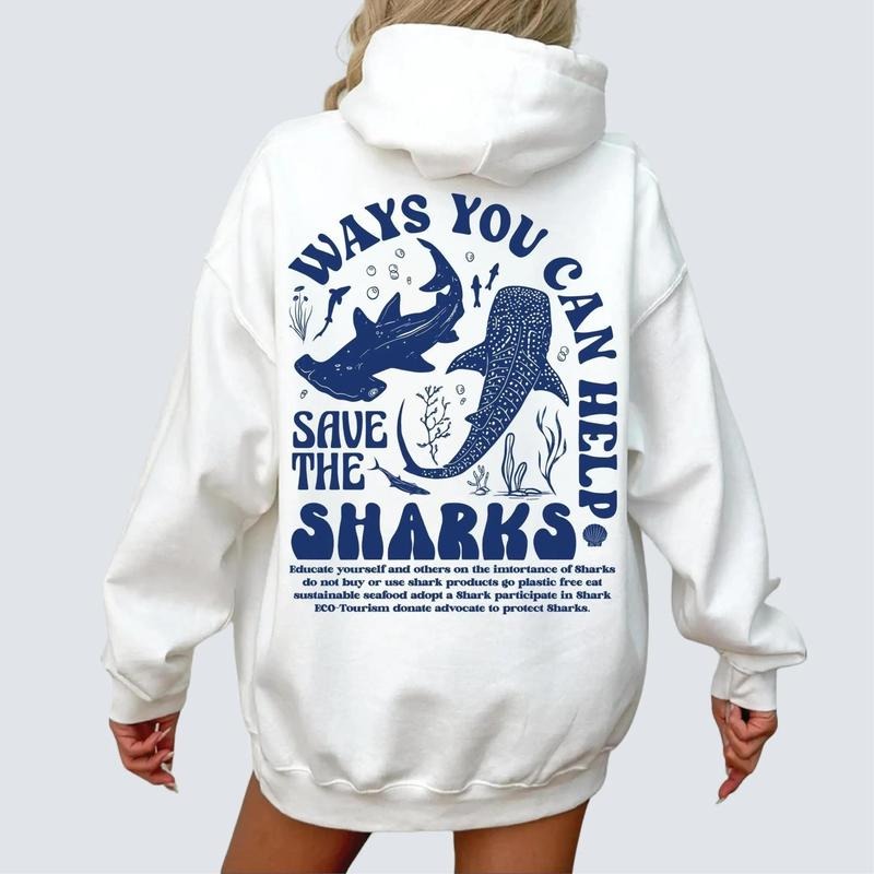 Save The Sharks Hoodie Respect The Locals Shirt Shark Week Tee Ocean Sweatshirt | TeeBloomCo.com