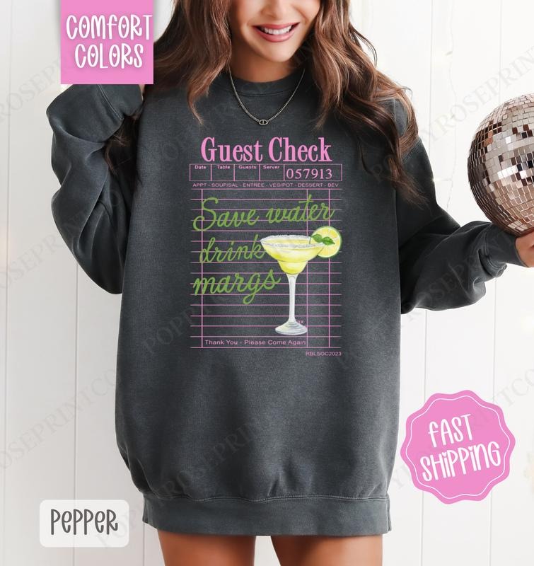 Save Water Drink Margs Comfort Colors Sweatshirt, Cute Cocktail Sweater, Trendy Margarita Crewneck T-Shirts, Hoodie