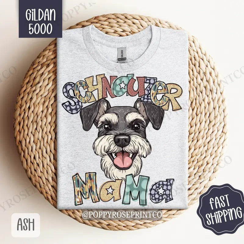 Schnauzer Mama Shirt Gildan, Dog Mom Women's Tee, Cute Mama Women's Tshirt Plus Sizes Hoodie, Sweatshirt | TeeBloomCo.com