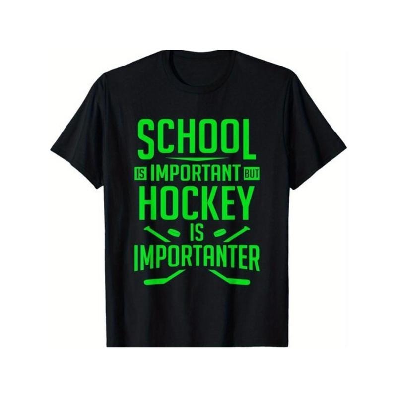 School Important Hockey Is Important T-Shirt for The Youth, Soft Fabric, Breathable, Comfortable Short Sleeve Tees...