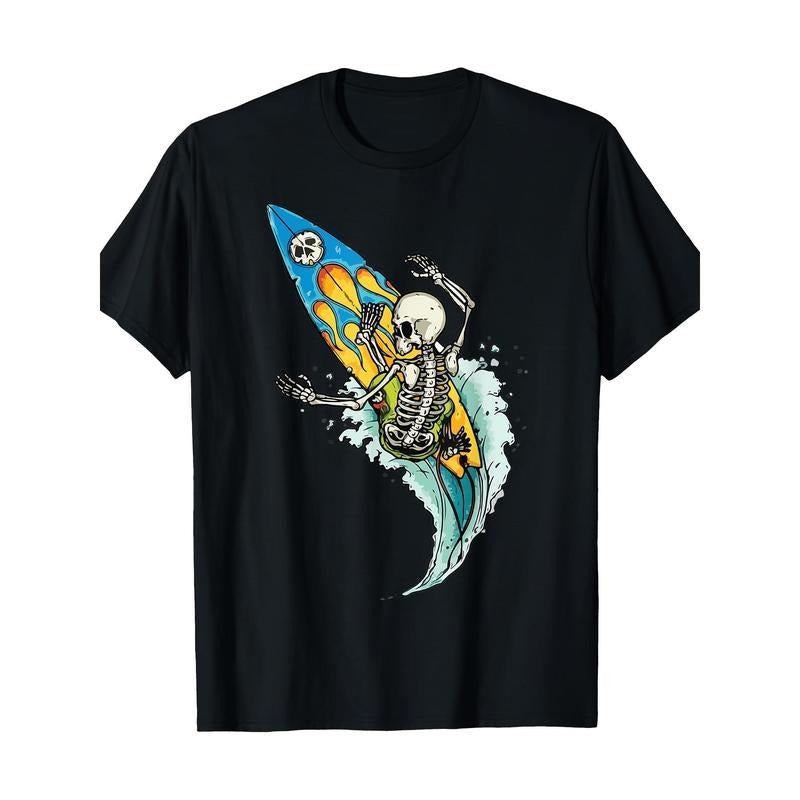 Sea surfboard Skeleton Surf 100% cotton T-shirt Made in USA Hoodie, Sweatshirt | TeeBloomCo.com