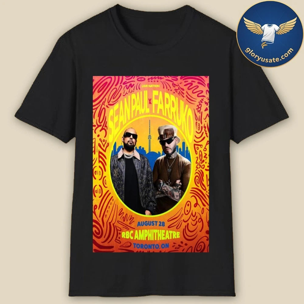 Sean Paul &amp; Farruko Toronto, ON August 28 2026 Concert Poster Shirt