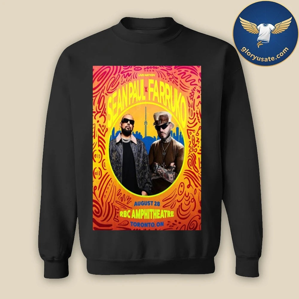 Sean Paul &amp; Farruko Toronto, ON August 28 2026 Concert Poster Shirt