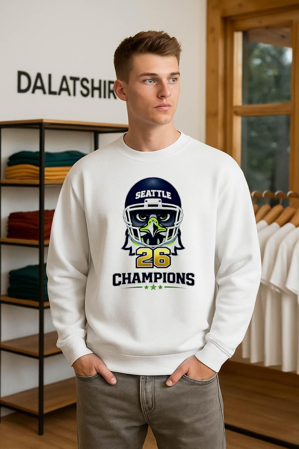 Seattle Helmet Bird Head 26 Champions Three Stars Football shirt