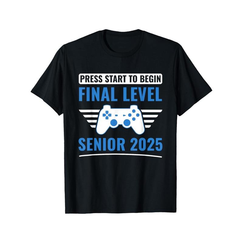 Senior 2025 Class of 2025 Senior T-Shirt Men's T-shirt Funny pattern, Casual and comfortable round neck cotton short...