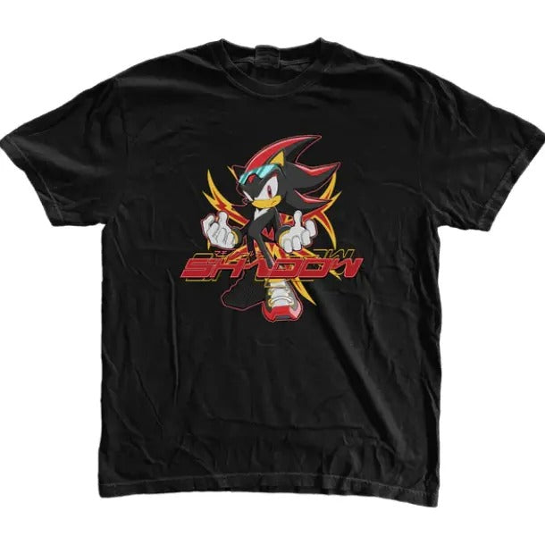 Shadow the Hedgehog Sk8r T-Shirt, Sonic Adventure Shirt, Unisex Vintage Graphic Tees Gothic Grunge Y2k Emo Scene Amity...