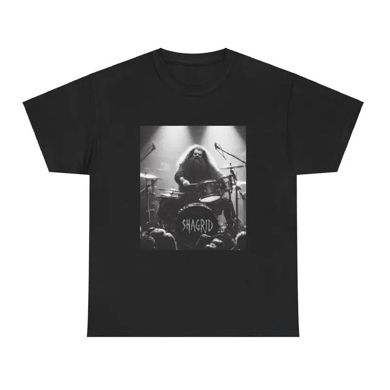 Shagrid the Drummer, Unisex Shirt - Fantasy Graphic Tee, Movie Merch, AI Meme T shirt Hoodie, Sweatshirt | TeeBloomCo.com