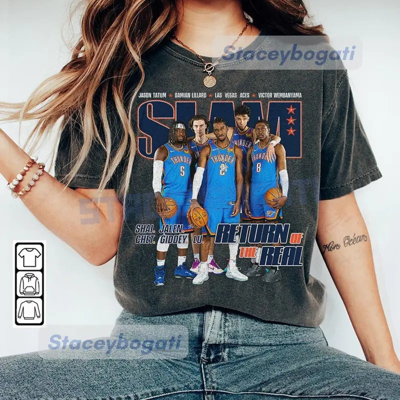 Shai SGA Josh Giddey Chet Holmgren Jalen OKC Thunder Basketball T Shirt Hoodie, Sweatshirt | TeeBloomCo.com
