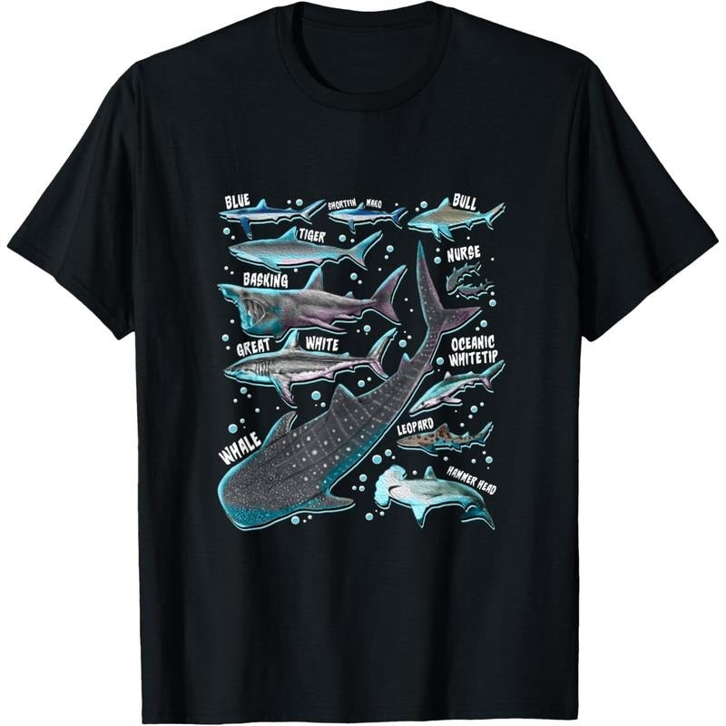 Shark Species Shark Gifts Shark Faces Tee Marine Biology T-Shirt made in usa Hoodie, Sweatshirt | TeeBloomCo.com