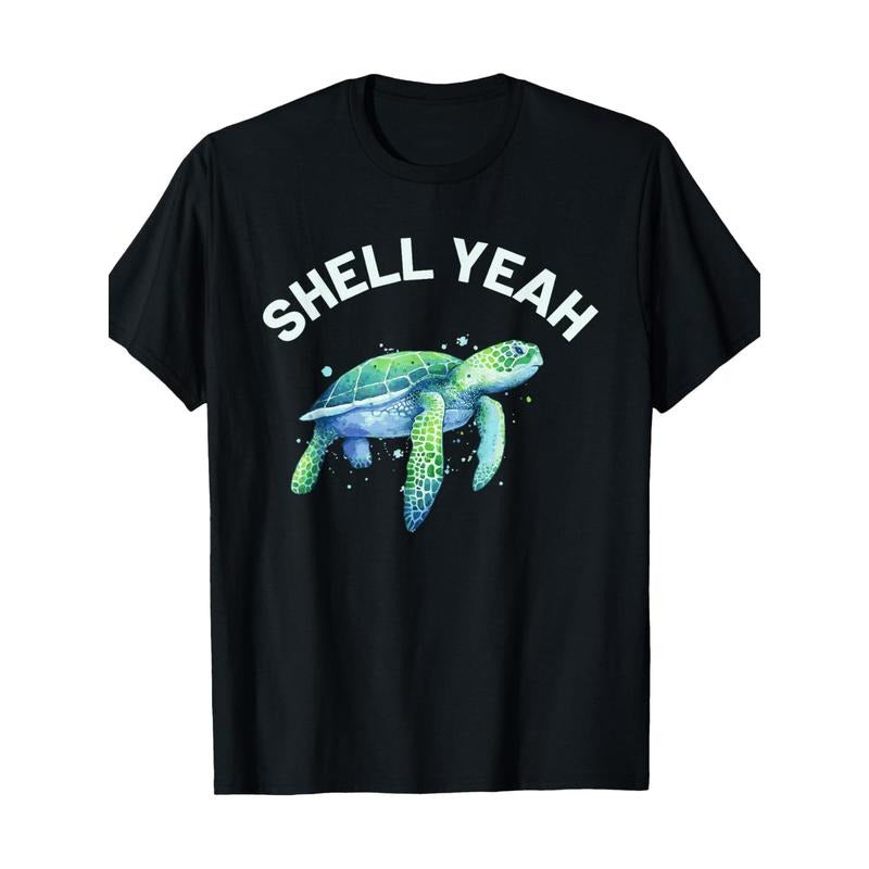 Shell Yeah - Cute Tortoise & Sea Turtle Lover T-Shirt-100% cotton-220g made in usa Hoodie, Sweatshirt | TeeBloomCo.com