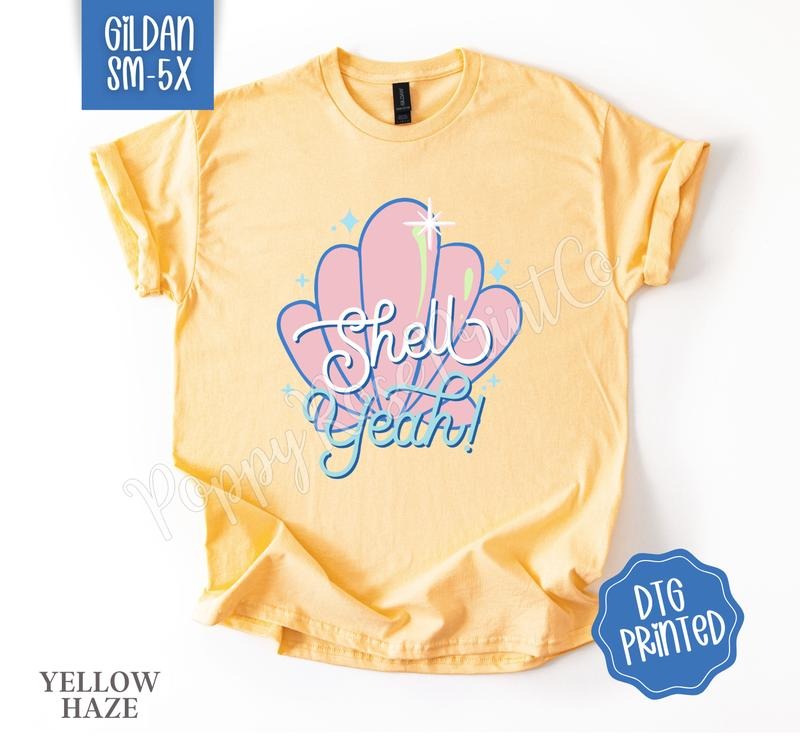Shell Yeah Gildan Tshirt, Cute Summer Shirt, Girly Beach Tee Hoodie, Sweatshirt | TeeBloomCo.com