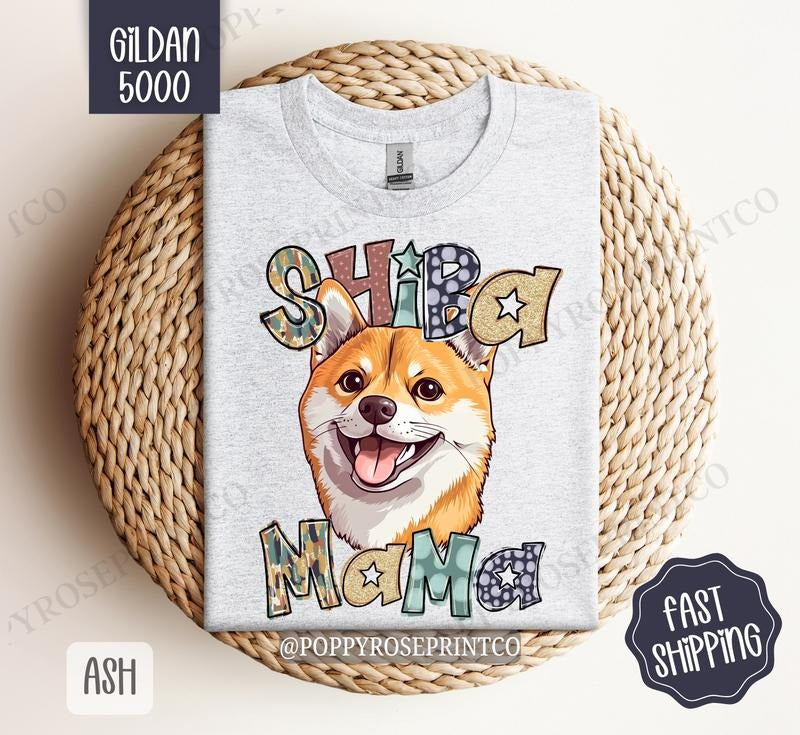 Shiba Mama Shirt Gildan, Dog Mom Women's Tee, Cute Dog Mama Women's Tshirt Plus Sizes Hoodie, Sweatshirt | TeeBloomCo.com