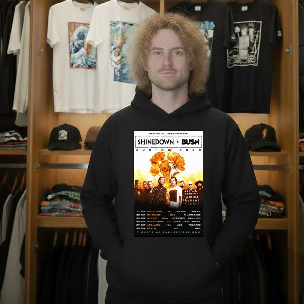 Shinedown &amp; Bush Aus-NZ 2026 Tour Poster Shirt