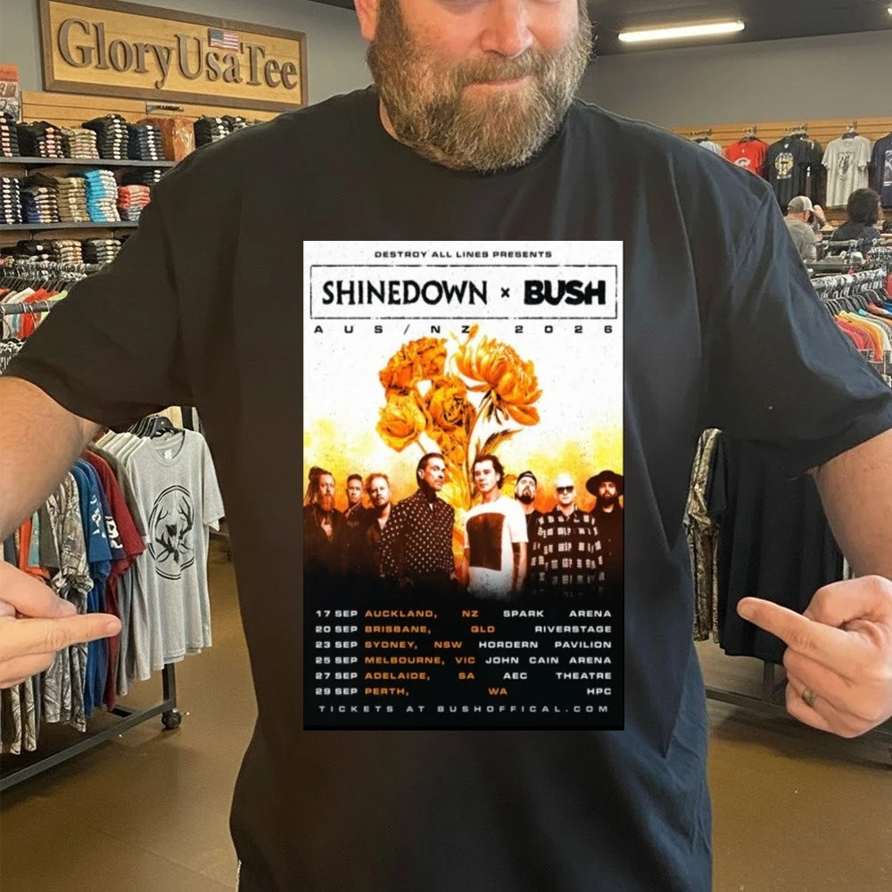 Shinedown &amp; Bush Aus-NZ 2026 Tour Poster Shirt