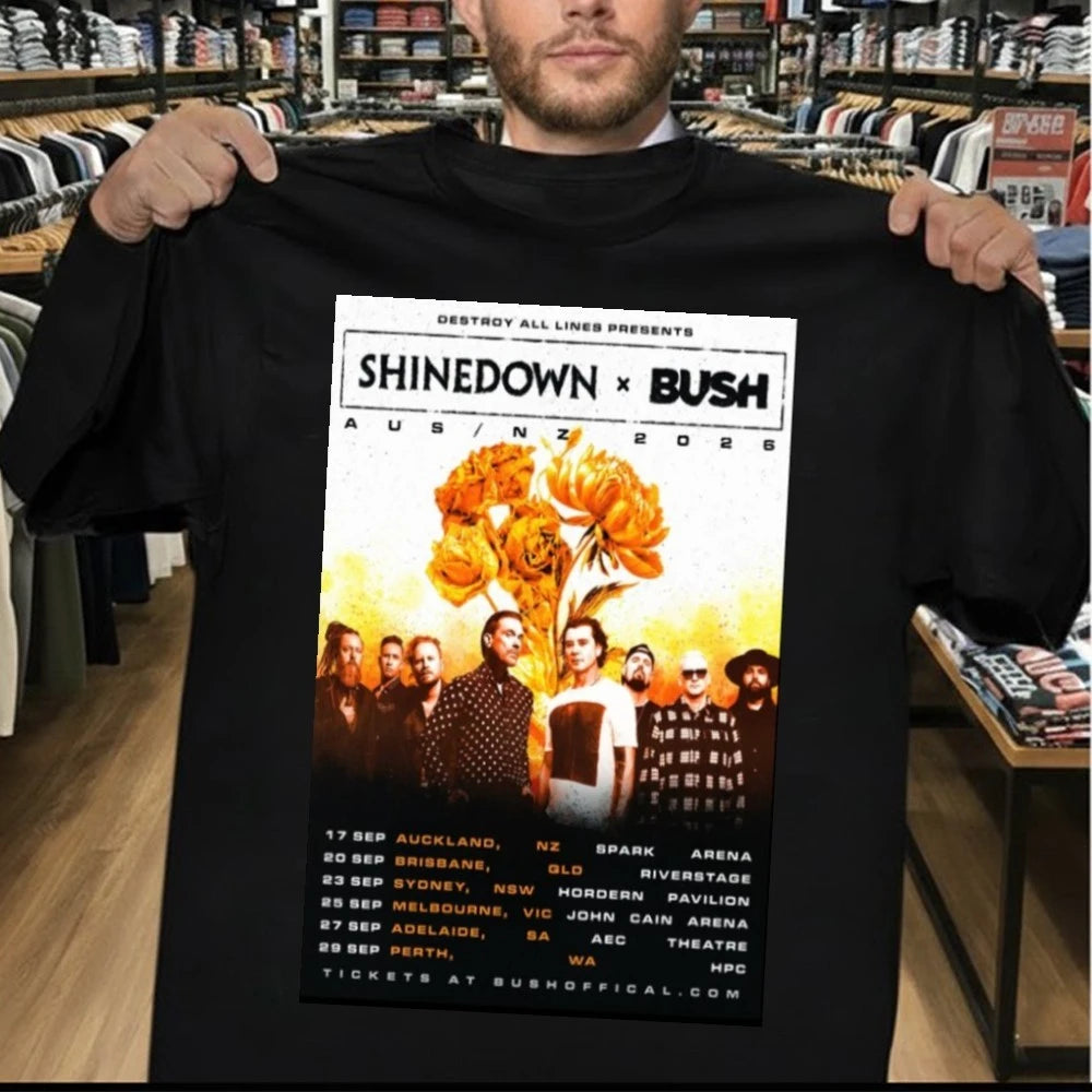 Shinedown &amp; Bush Aus-NZ 2026 Tour Poster Shirt