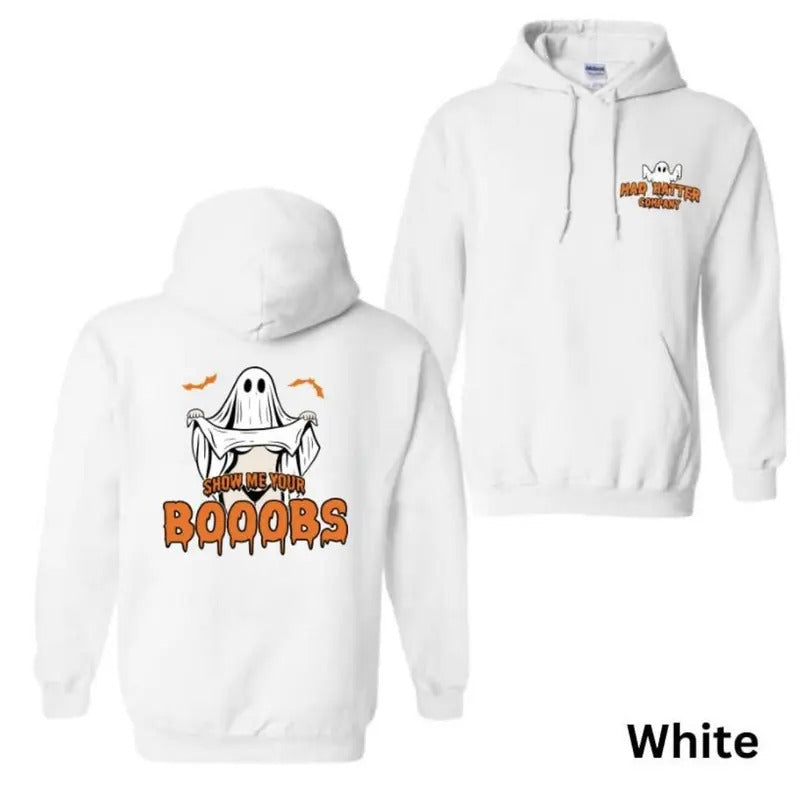 Show Me Your Boobies T-Shirt, Halloween Shirt, Full Size, Full Size, Tee Print Hoodie, Sweatshirt | TeeBloomCo.com