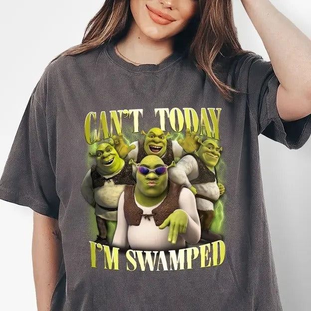 Shrek Funny Trending Shirt Can't Today I'm Swamped Shrek and Fiona Shirtstyle{n002}2 Hoodie, Sweatshirt | TeeBloomCo.com