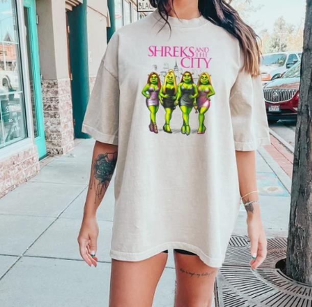 Shreks And The City Shirt, Shrek Funny Trending Sweatshirt, Shrek Face Meme , Funny Shirt Hoodie | TeeBloomCo.com
