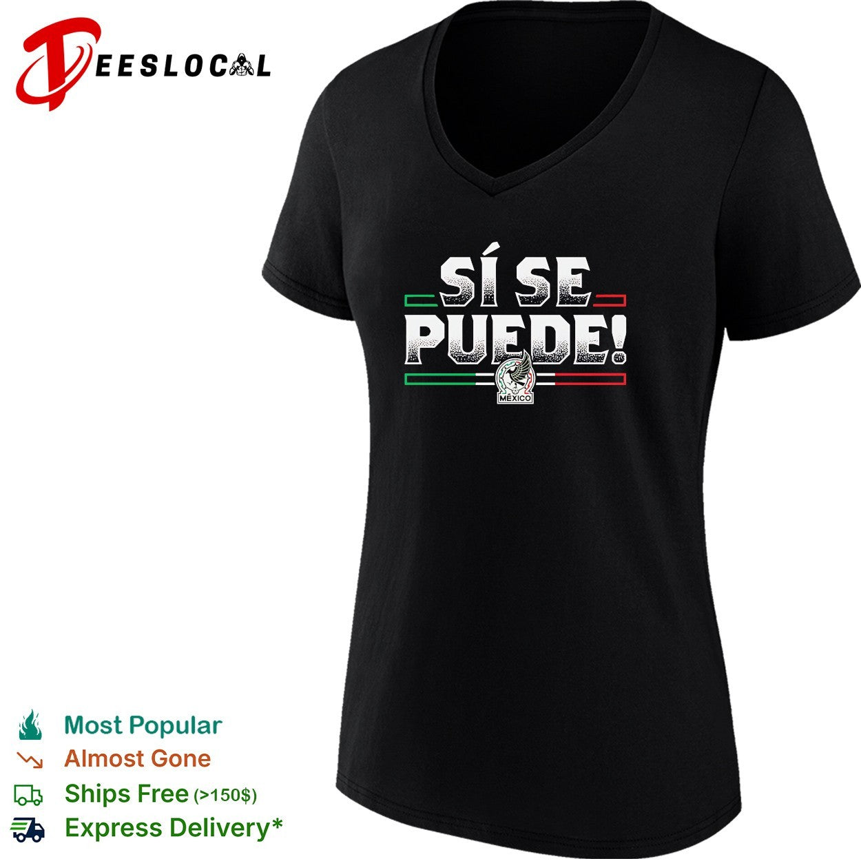 Si se puede Mexico Seleccion Nacional flag stripes shirt