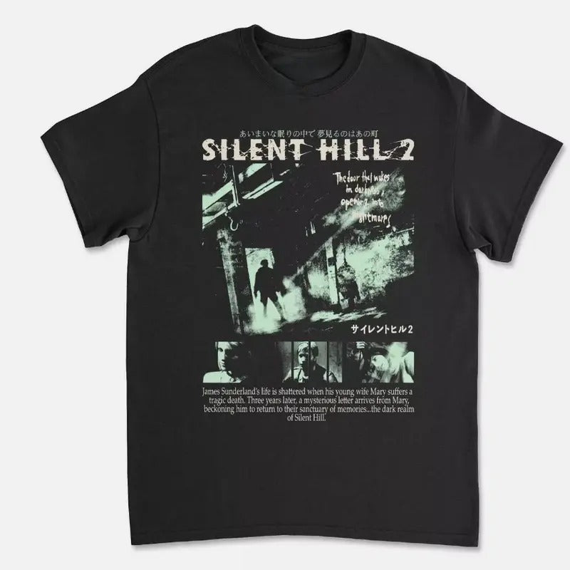 Silent Hill 2 Videogame Black Retro Gaming T-Shirt Tee Tops Menswear Underwear Tshirt Hoodie, Sweatshirt | TeeBloomCo.com