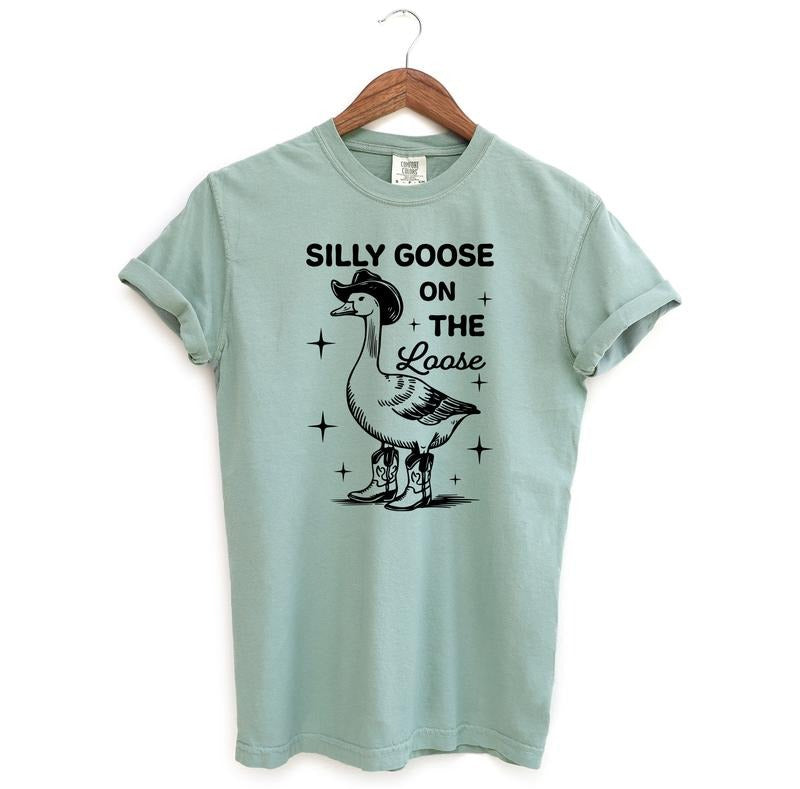 Silly Goose On The Loose Shirt, Funny Comfort Colors TShirt Hoodie, Sweatshirt | TeeBloomCo.com