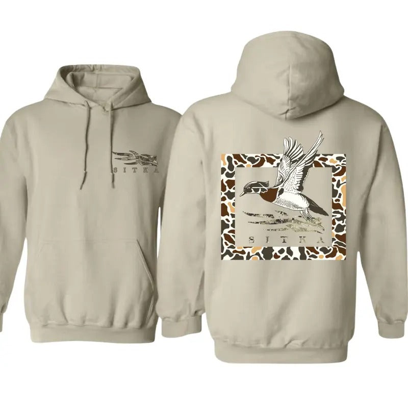 Sitka Camouflage Duck Graphic Hoodie for Men - Perfect for Waterfowl Enthusiasts - Sweatshirts, Menswear T-Shirts