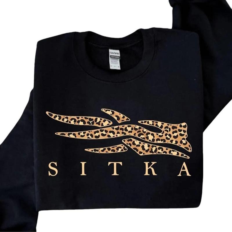 Sitka Leopard Pattern Print Logo Unisex Hoodie