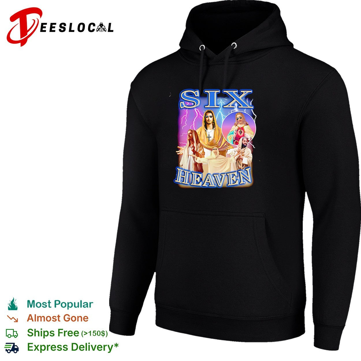 Six Heaven Jesus holy trinity portrait vintage bootleg shirt