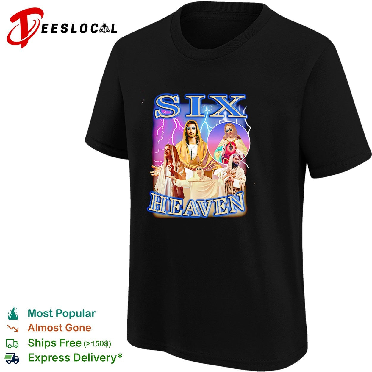 Six Heaven Jesus holy trinity portrait vintage bootleg shirt