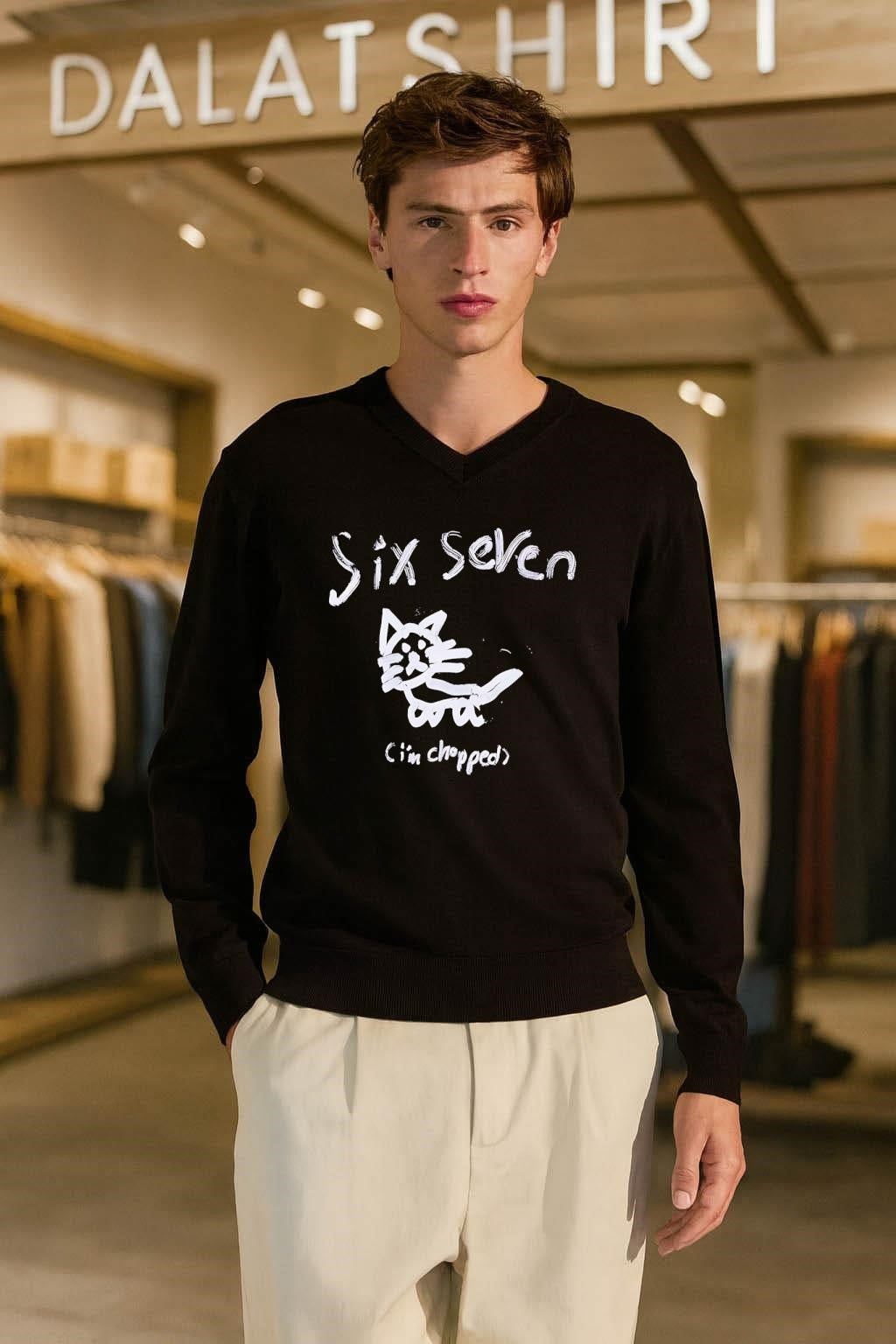 Six Seven I’m Chopped Hand Drawn Cat shirt