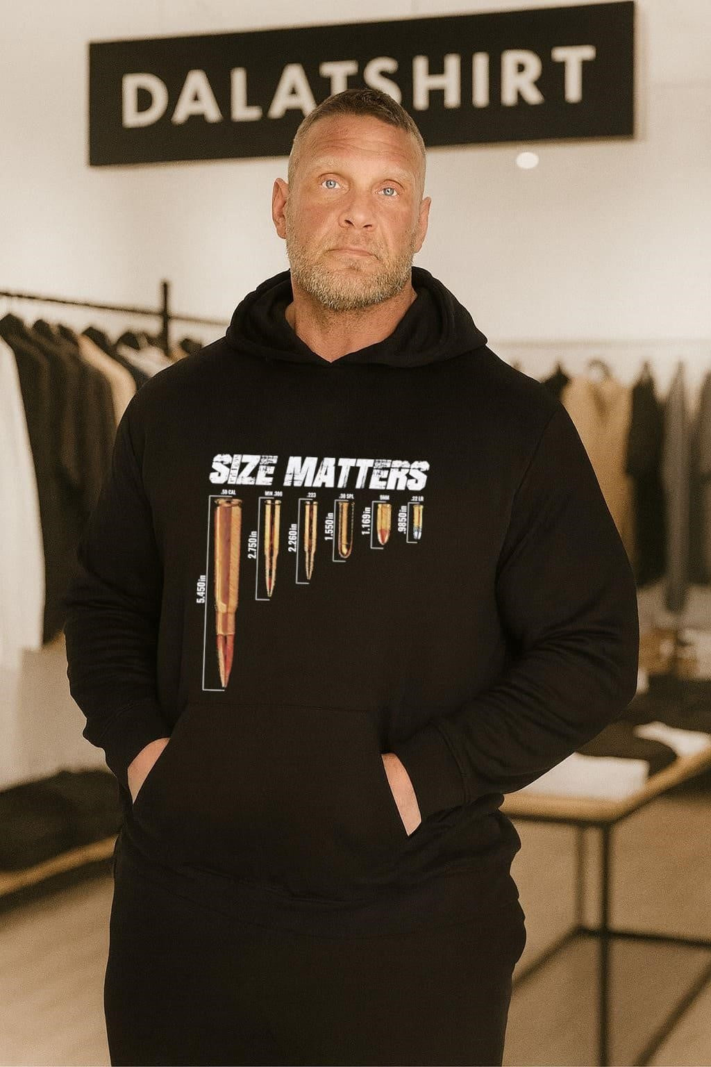 Size Matters Ammo Caliber Comparison Chart Graphic shirt