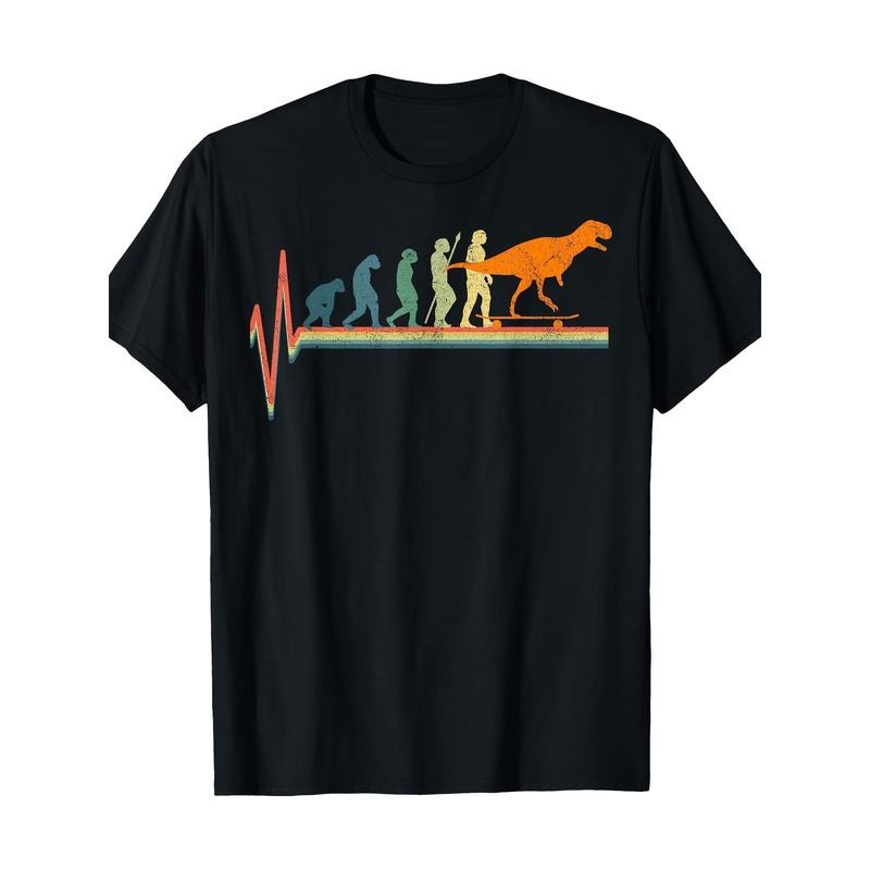 Skateboard Heartbeat T. Rex T-shirt 100% cotton T-shirt Made in USA Hoodie, Sweatshirt | TeeBloomCo.com