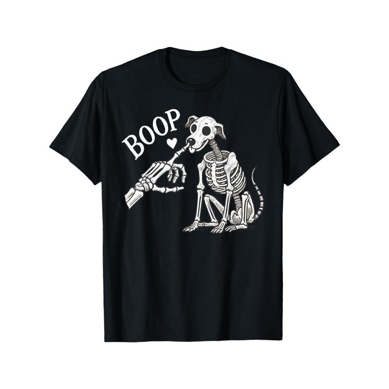 Skeleton And Dog T-Shirt, men's round neck T-shirt made in usa Hoodie, Sweatshirt | TeeBloomCo.com