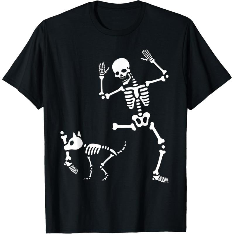 Skeleton Bones Halloween Dog Trick Or Treating Puppy Breeder T-Shirt made in usa Hoodie, Sweatshirt | TeeBloomCo.com
