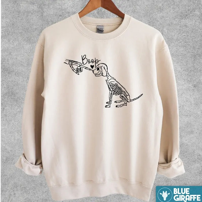 Skeleton Boop Sweatshirt, Fall Crewneck Sweatshirt T-Shirts, Hoodie | TeeBloomCo.com
