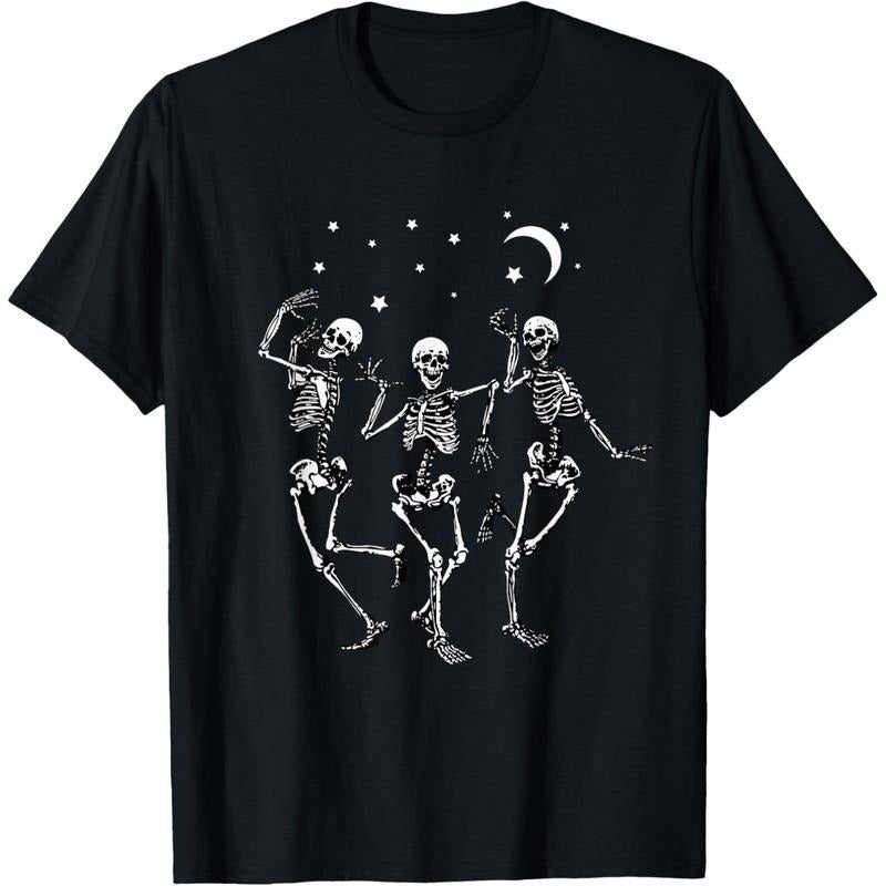 Skeleton Dancing Under The Moon Funny Happy Halloween T-Shirt made in usa Hoodie, Sweatshirt | TeeBloomCo.com