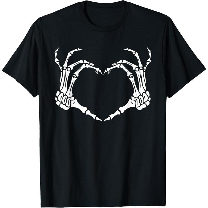 Skeleton Hand Heart Halloween Funny Bones Love T-Shirt made in usa Hoodie, Sweatshirt | TeeBloomCo.com